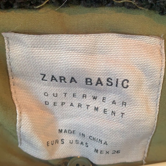 Zara Basic Green Hooded Winter Jacket Women’s Size Small - Picture 9 of 12